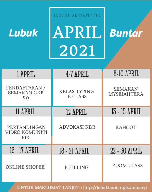 JADUAL APRIL 2021